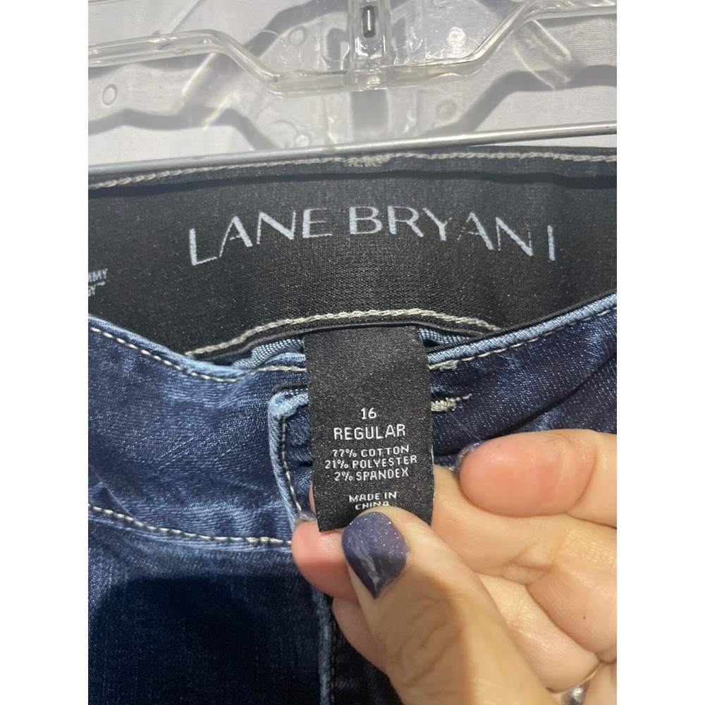 Lane Bryant Womens 16 Regular Dark Wash Skinny Jeans Blue Stretch Denim Pants - Picture 3 of 5
